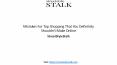 Mistakes For Top Shopping That You Definitely Shouldn't Make Online
