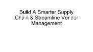 Build A Smarter Supply Chain & Streamline Vendor Management