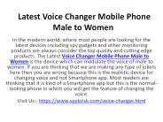 Voice Changer Mobile Phone Male to Women