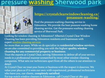 pressure washing Edmonton