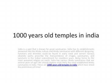1000 years old temples in india