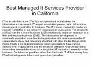 Best Managed It Services Provider in California