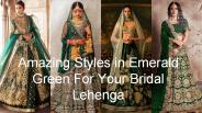 Emerald Green Designer Bridal Lehenga Online