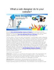 What a web designer do to your website?