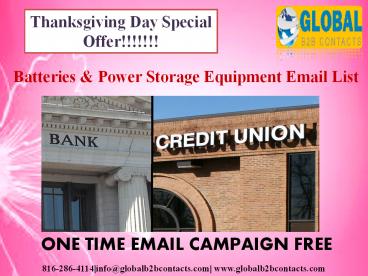 Batteries & Power Storage Equipment Email List