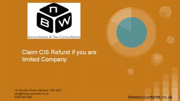 Claim CIS Refund if you are limited Company