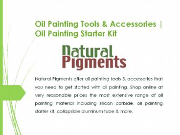 Oil Painting Tools & Accessories | Oil Painting Starter Kit