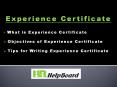 Experience Certificate PowerPoint PPT Presentation