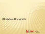 C1 Advanced Preparation