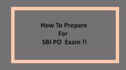 SBI PO Preparation Tips