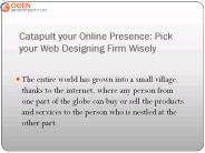 Pick your Web Designing Firm Wisely