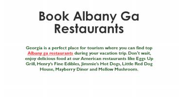 Albany Ga Restaurants