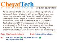 Online Training's by Cheyat Technologies.