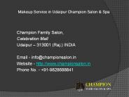 Makeup Service in Udaipur Champion Salon & Spa