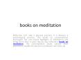 books on meditation PowerPoint PPT Presentation