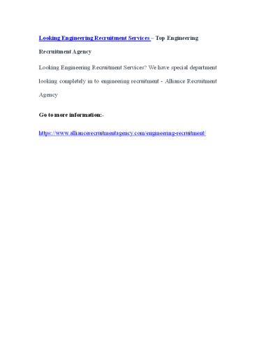 Looking Engineering Recruitment Services – Top Engineering Recruitment Agency