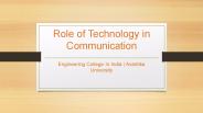 Role of Technology in Communication - Avantika University