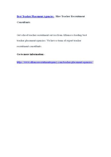 Best Teacher Placement Agencies - Hire Teacher Recruitment Consultants