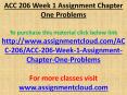 ACC 206 Week 1 Assignment Chapter One Problems PowerPoint PPT Presentation
