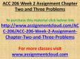 ACC 206 Week 2 Assignment Chapter Two and Three Problems PowerPoint PPT Presentation