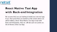 React Native Taxi App with Backend Integration