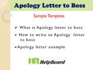 Apology letter to boss