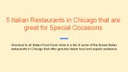 Restaurants On Chestnut Street Chicago - Italian Restaurant Chicago