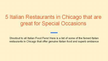 Restaurants On Chestnut Street Chicago - Italian Restaurant Chicago (1)