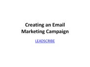Creating an email marketing campaign