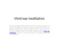 third eye meditation PowerPoint PPT Presentation