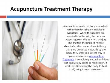 Acupuncture Treatment Therapy