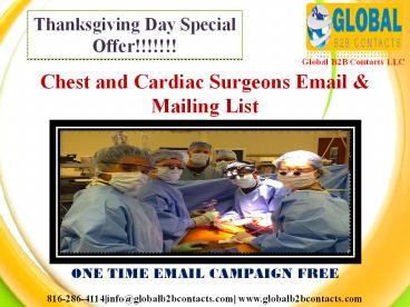 Chest and Cardiac Surgeons Email & Mailing List