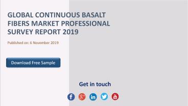 Continuous basalt fibers market professional survey report 2019