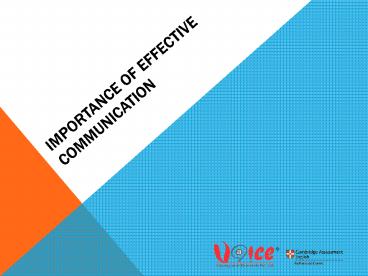 Importance of Effective communication