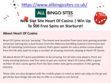 New Slot Site Heart Of Casino | Win Up To 500 Free Spins on Starburst!