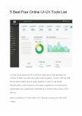 5 Best Free Online UI-UX Tools List PowerPoint PPT Presentation