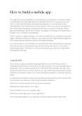 How to Build a Mobile App PowerPoint PPT Presentation