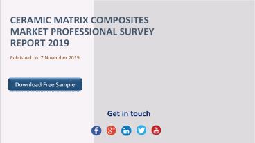 Ceramic matrix composites market professional survey report 2019