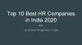 Top 10 HR Companies in India for HR Outsourcing PowerPoint PPT Presentation