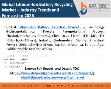 lithium ion battery recycling market