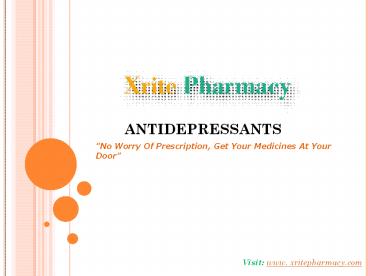 Antidepression & Anti Anxiety Medicines At Best Prices : Xrite Pharmacy