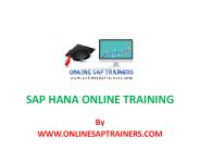 Sap Hana Online Training