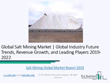 Salt Mining Market Report 2019