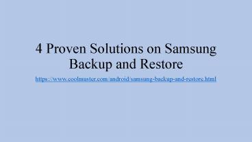 4 Proven Solutions on Samsung Backup and Restore