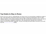 Best Hotels in Rome