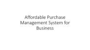 Affordable Purchase Management Software