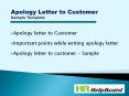 Apology Letter to Customer PowerPoint PPT Presentation