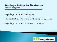 Apology Letter to Customer