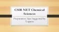 CSIR NET Chemical Science PowerPoint PPT Presentation