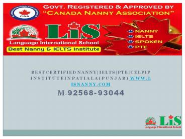 NANNY CARE COURSE SYLLABUS